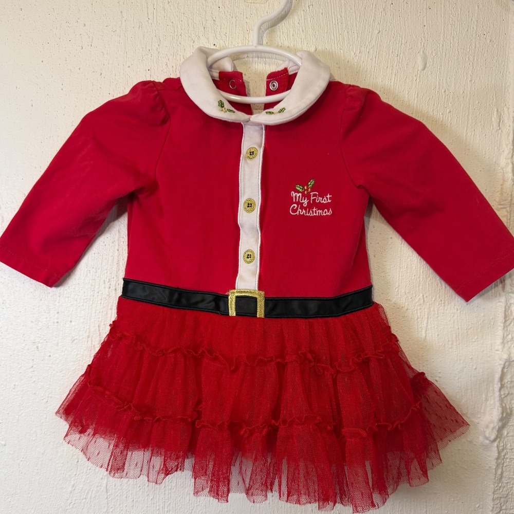 Little Me Baby Girls My First Christmas Red Tulle Tutu Dress 9 Months Holiday
